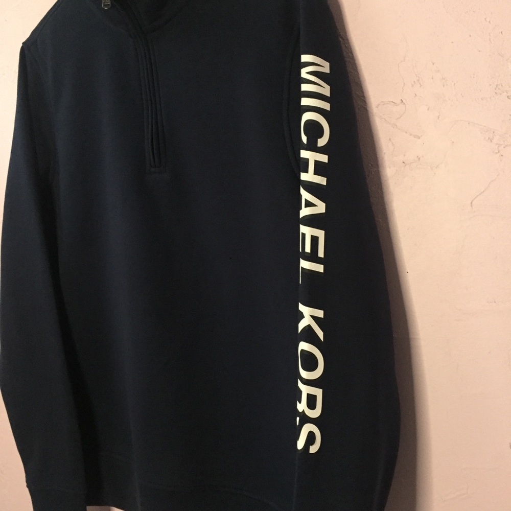 Michael Kors Midnight Turtleneck Sweatshirt Sweater 1/4 Zip Up MK NWT Logo - Picture 5 of 8